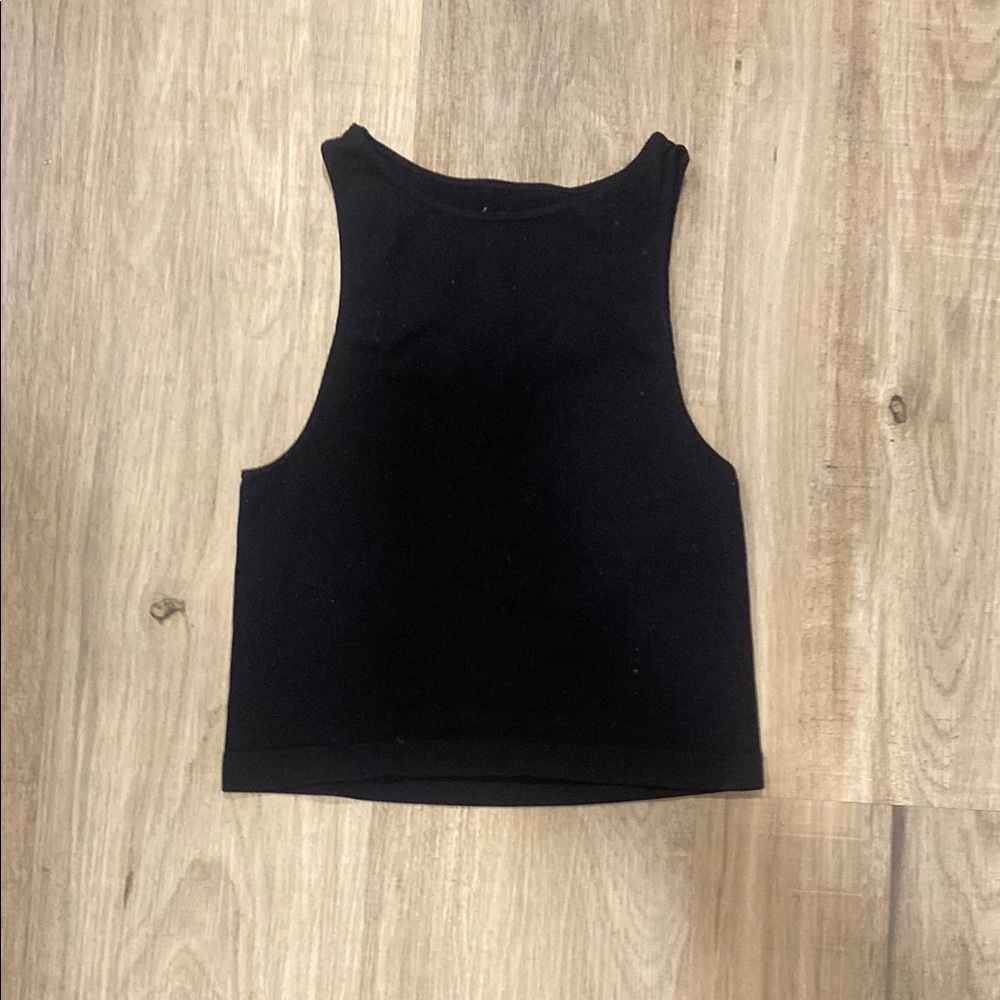 Together Black Fitted Crop Tank Top